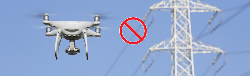 Drone near power line